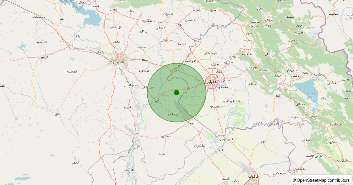 15 Kasım 2025 saat 15:43 - IRAK - 3.20ml depreminin harita gösterimi