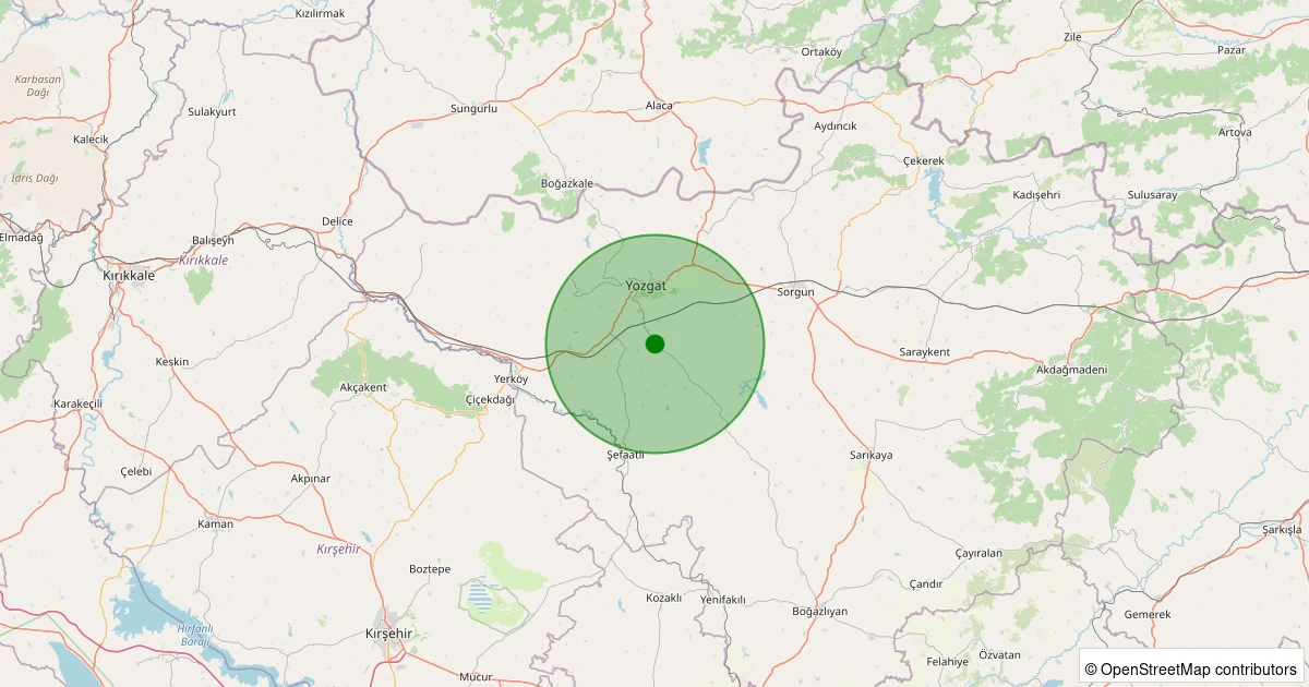 15 Kasım 2025 saat 20:15 - Merkez - Topçu Köyü - 1.00ml depreminin harita gösterimi