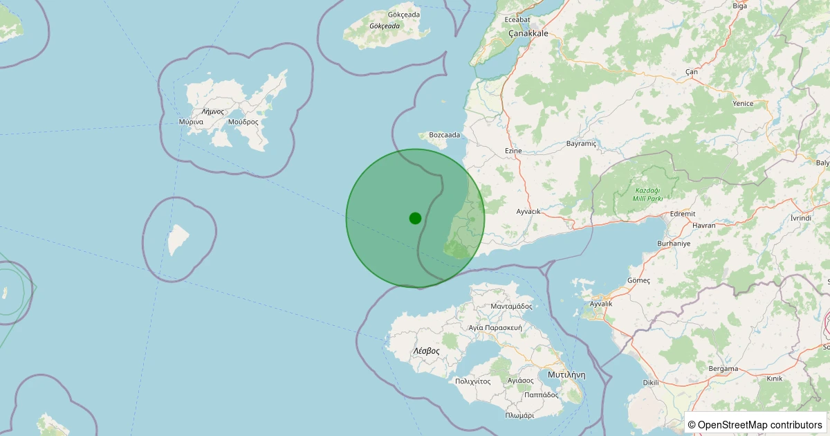 15 Kasım 2025 saat 22:26 - GULPINAR - 1.90ml depreminin harita gösterimi