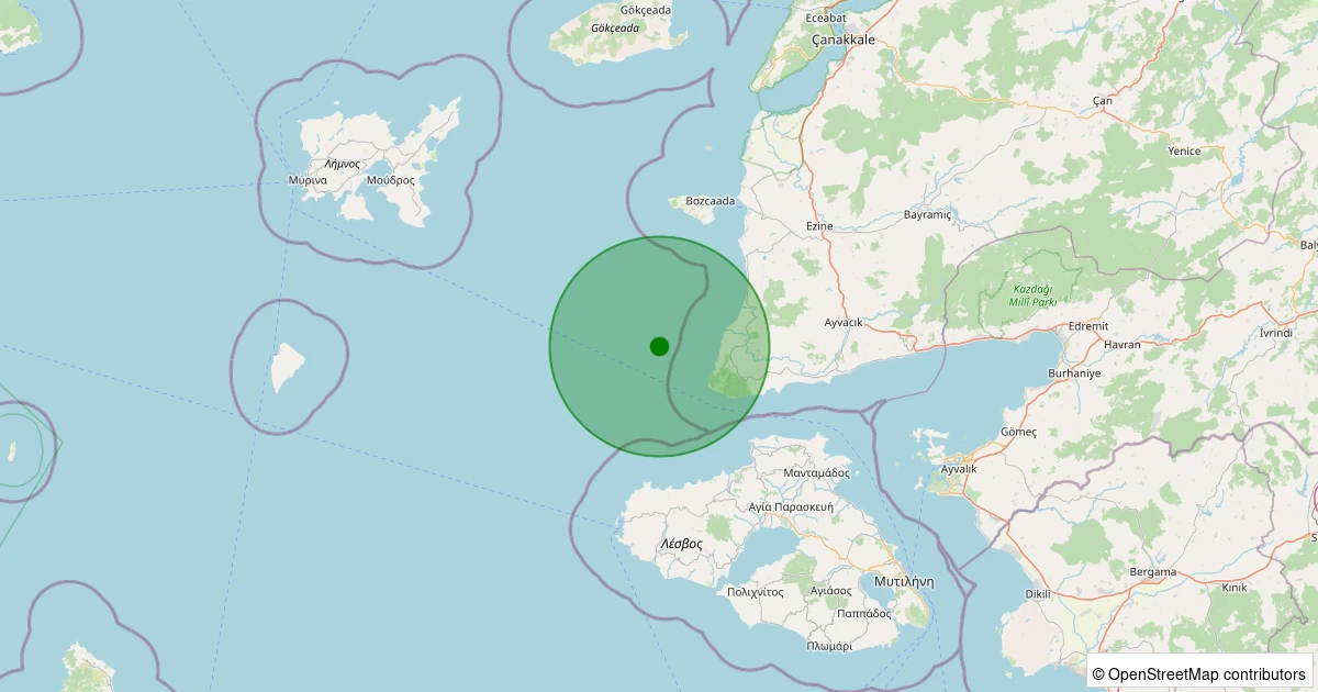 15 Kasım 2025 saat 21:48 - GULPINAR - 1.80ml depreminin harita gösterimi