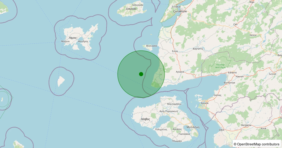 15 Kasım 2025 saat 23:21 - GULPINAR - 2.60ml depreminin harita gösterimi