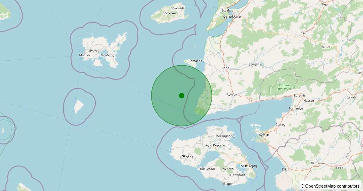 15 Kasım 2025 saat 23:54 - GULPINAR - 2.00ml depreminin harita gösterimi