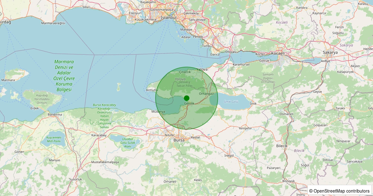 16 Kasım 2025 saat 00:23 - Gemlik - 1.20ml depreminin harita gösterimi