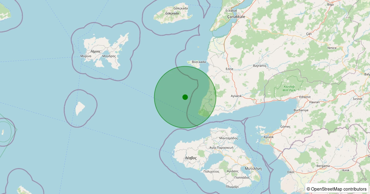 16 Kasım 2025 saat 00:41 - GULPINAR - 1.50ml depreminin harita gösterimi