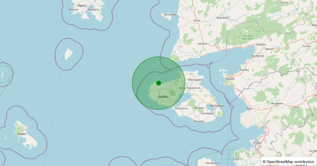 16 Kasım 2025 saat 03:01 - Ege Denizi - [24.12 km] Ayvacık (Çanakkale) - 2.70ML depreminin harita gösterimi