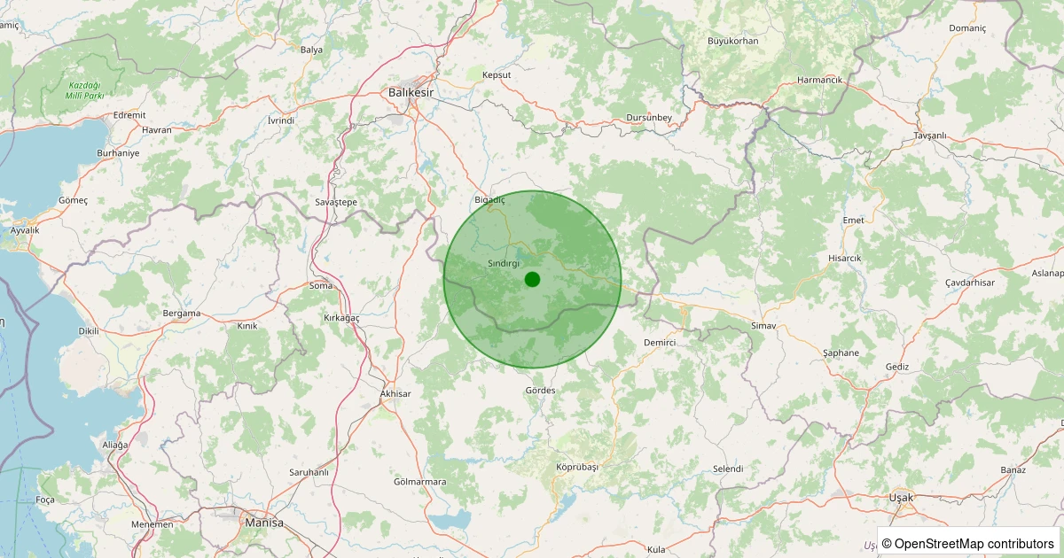 16 Kasım 2025 saat 03:59 - Sındırgı - Emendere - 2.20ml depreminin harita gösterimi
