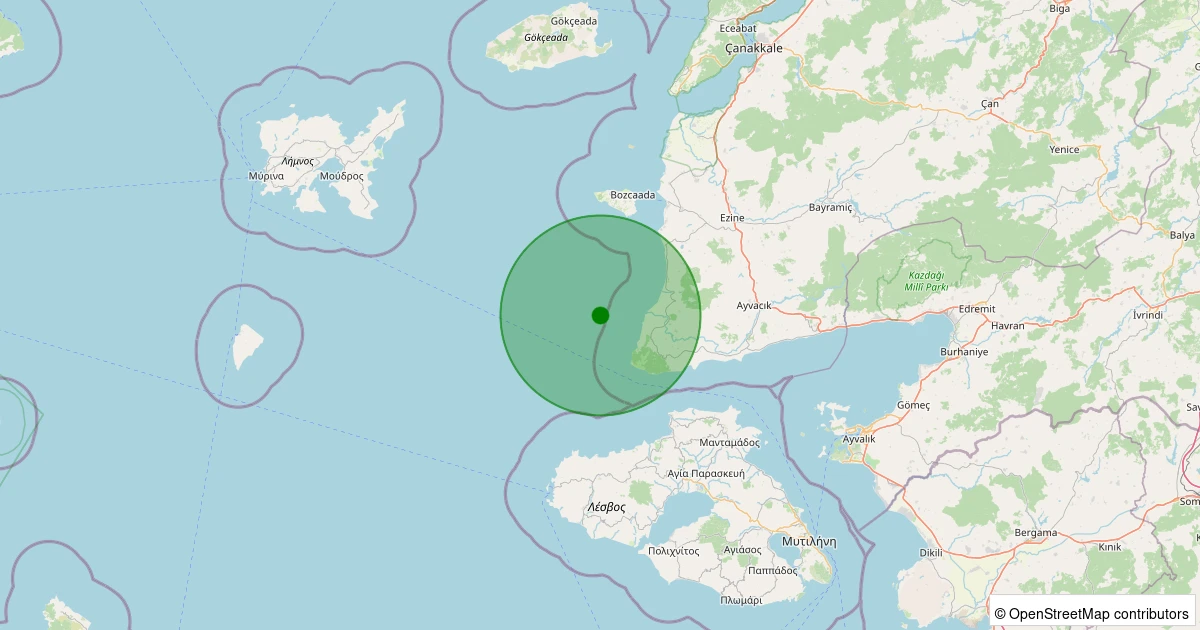 15 Kasım 2025 saat 21:49 - GULPINAR - 1.90ml depreminin harita gösterimi