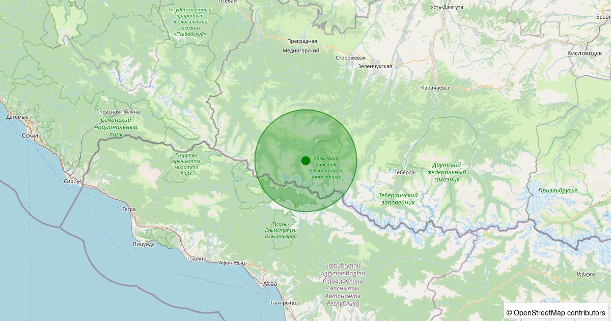 15 Kasım 2025 saat 20:01 - GURCISTAN - 3.20ml depreminin harita gösterimi