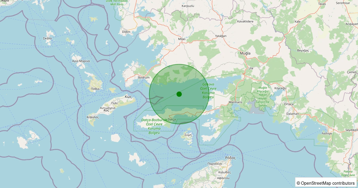 17 Kasım 2025 saat 00:18 - Ege Denizi - Gökova Körfezi - [11.26 km] Bodrum (Muğla) - 1.00ML depreminin harita gösterimi