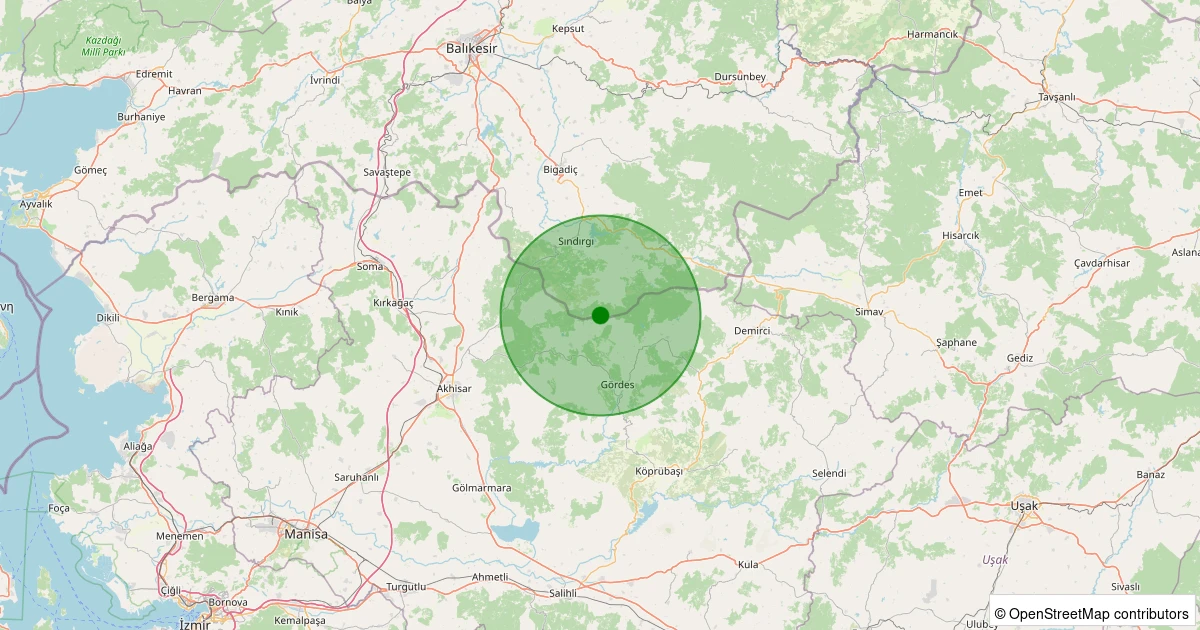 17 Kasım 2025 saat 02:27 - Gördes - 1.50ml depreminin harita gösterimi
