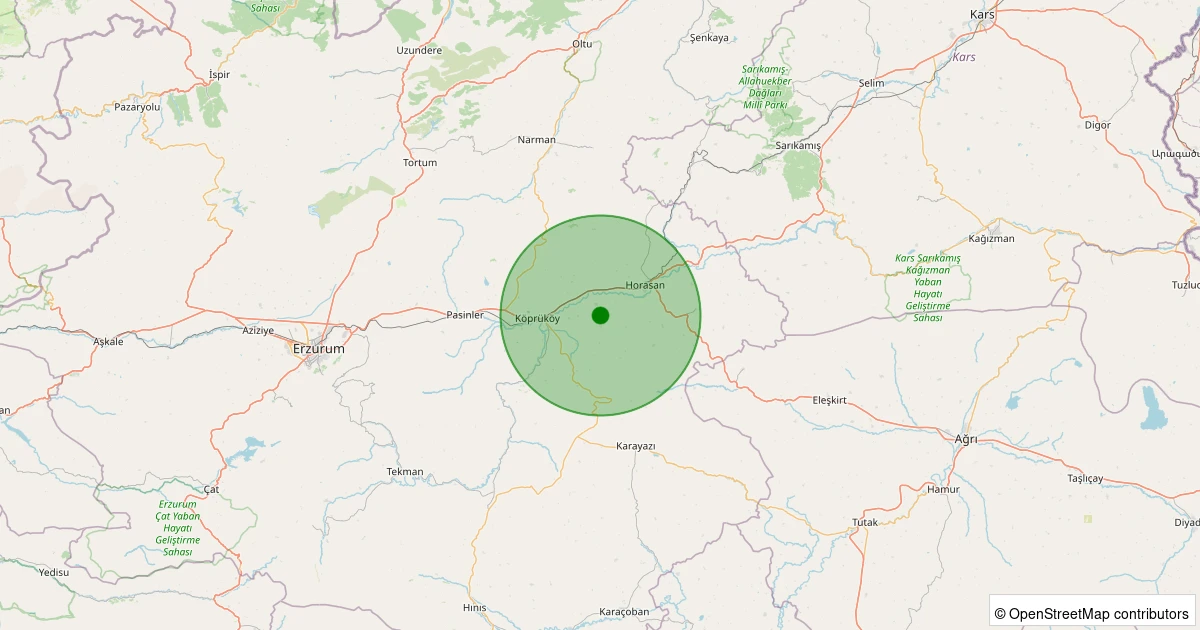 17 Kasım 2025 saat 06:26 - Horasan - Döllek - 1.50ml depreminin harita gösterimi