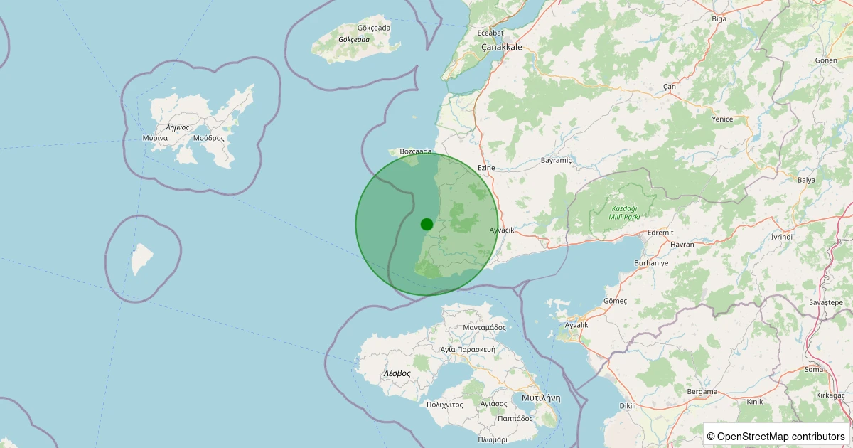 17 Kasım 2025 saat 08:48 - KOSEDERE-AYVACIK - 1.30ml depreminin harita gösterimi