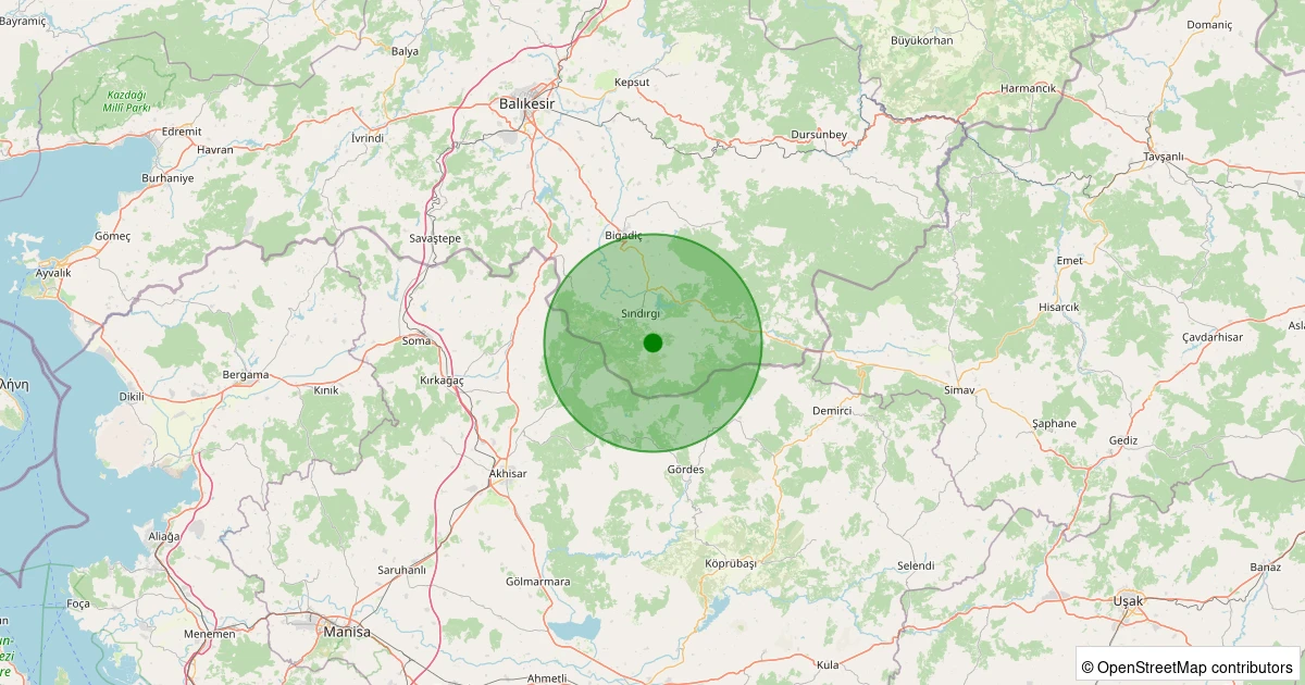 17 Kasım 2025 saat 11:09 - Sındırgı - Emendere - 2.50ml depreminin harita gösterimi