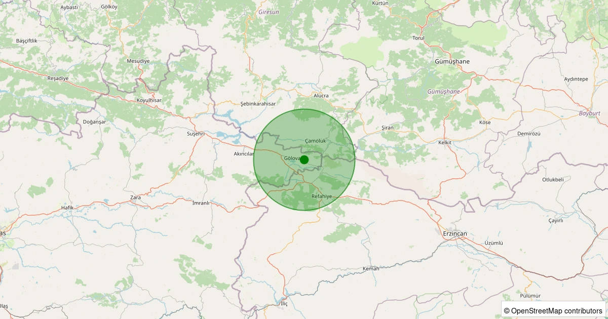 17 Kasım 2025 saat 18:26 - Gölova - Akçataş Köyü - 1.10ml depreminin harita gösterimi