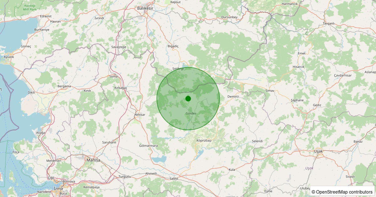17 Kasım 2025 saat 20:46 - Gördes - Beğel - 1.80ml depreminin harita gösterimi