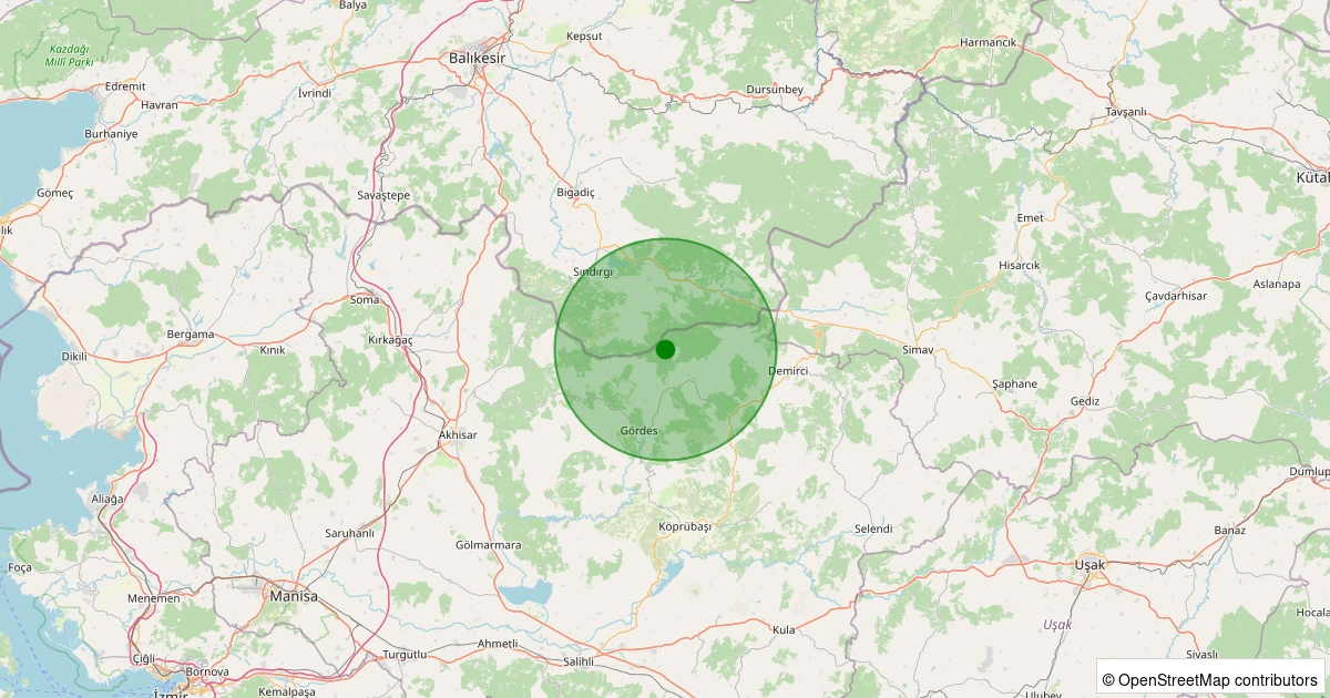 18 Kasım 2025 saat 01:47 - Gördes - Kobaklar - 1.20ml depreminin harita gösterimi