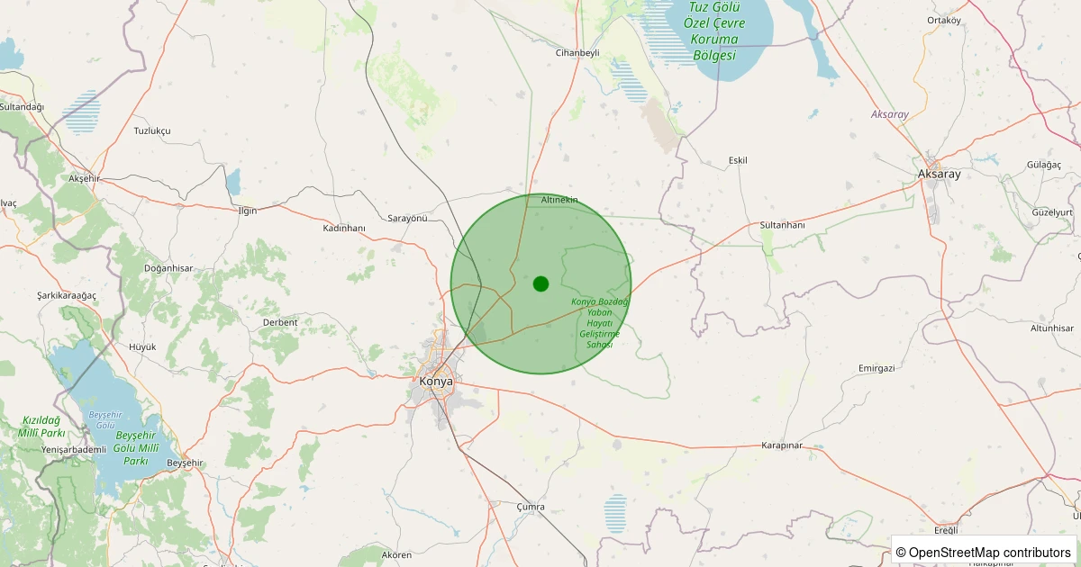 18 Kasım 2025 saat 12:27 - Selçuklu - Eğribayat Köyü - 1.00ml depreminin harita gösterimi