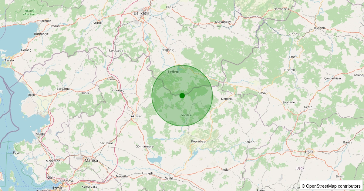 19 Kasım 2025 saat 03:03 - Gördes - Dutluca - 1.40ml depreminin harita gösterimi