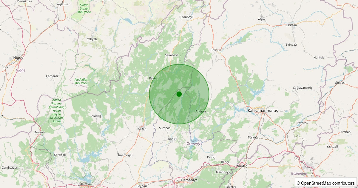 19 Kasım 2025 saat 08:52 - Sumbas - Esenli Köyü - 1.40ml depreminin harita gösterimi