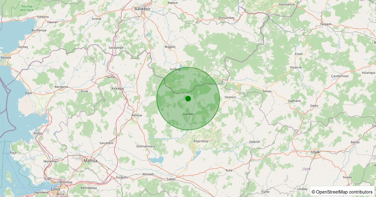 19 Kasım 2025 saat 09:18 - Gördes - 1.40ml depreminin harita gösterimi