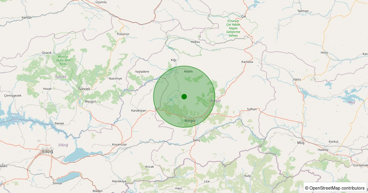 19 Kasım 2025 saat 14:15 - Merkez - Sudüğünü Köyü - 1.50ml depreminin harita gösterimi