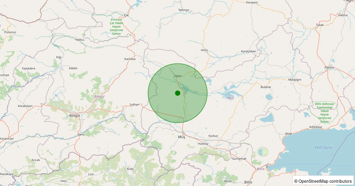 16 Kasım 2025 saat 22:42 - Merkez - Sudurağı Köyü - 1.40ml depreminin harita gösterimi
