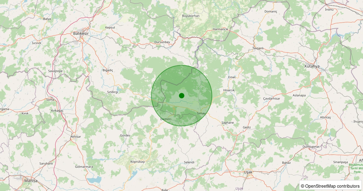 20 Kasım 2025 saat 02:15 - Simav - Efir Köyü - 1.40ml depreminin harita gösterimi