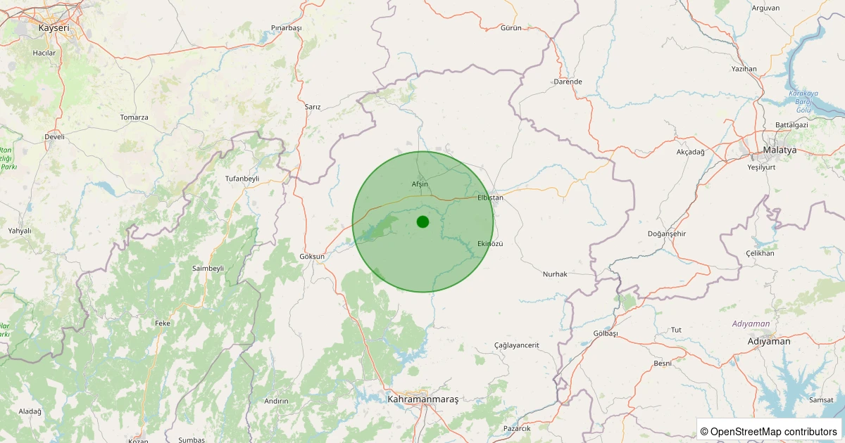 20 Kasım 2025 saat 03:39 - Afşin - Soğucak - 2.80ml depreminin harita gösterimi