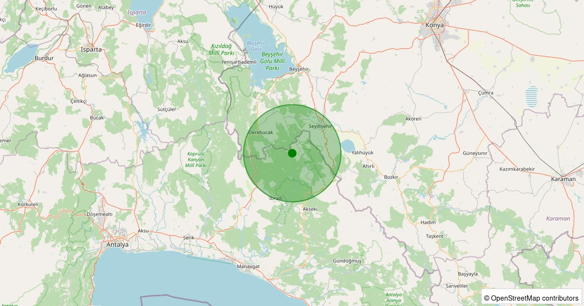 21 Kasım 2025 saat 03:28 - Akseki - Bademli/Atatürk - 1.40ml depreminin harita gösterimi