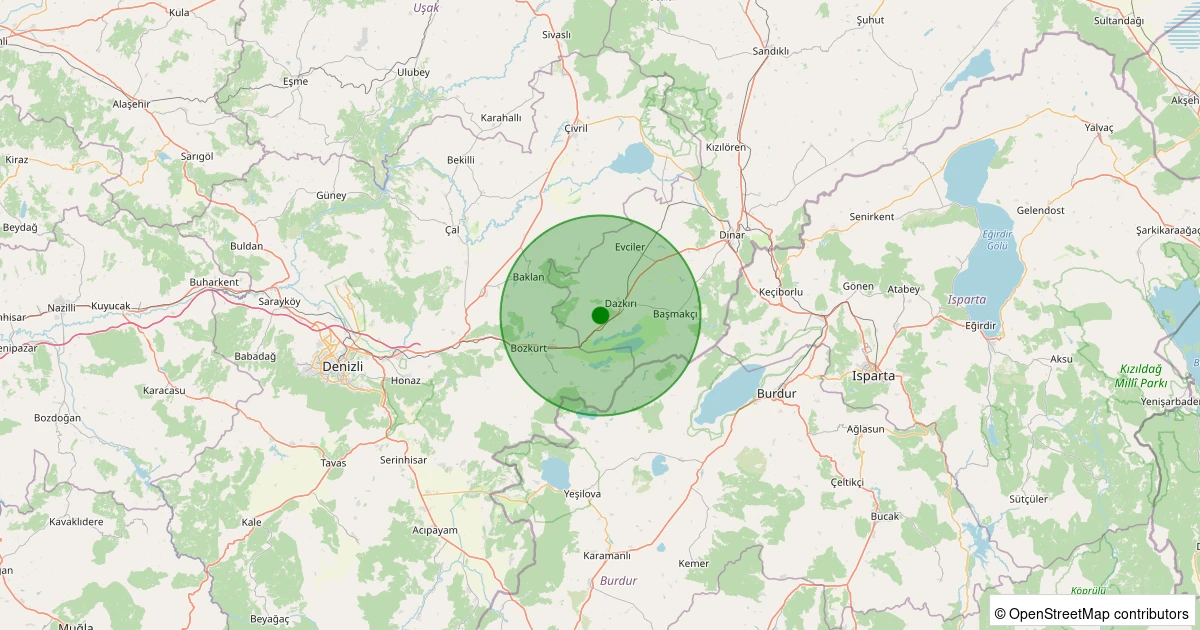 21 Kasım 2025 saat 05:13 - Dazkırı - Sarıkavak Köyü - 1.20ML depreminin harita gösterimi