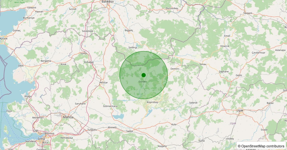 21 Kasım 2025 saat 08:18 - Gördes - Oğulduruk - 1.10ml depreminin harita gösterimi