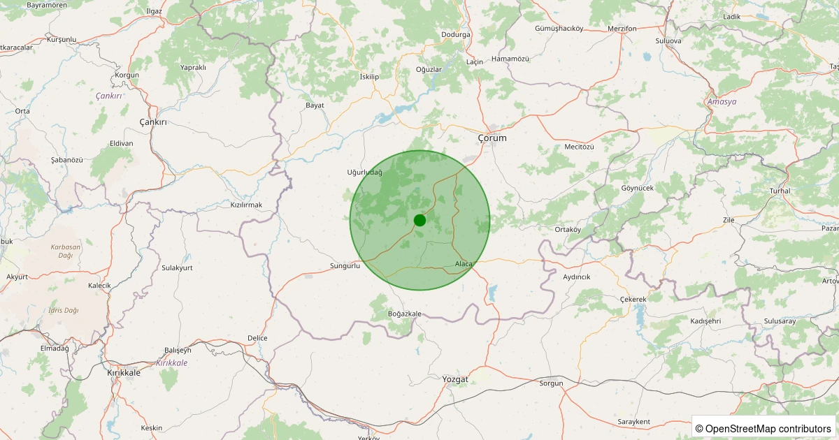 21 Kasım 2025 saat 13:00 - Merkez - Kalehisar Köyü - 1.10ml depreminin harita gösterimi