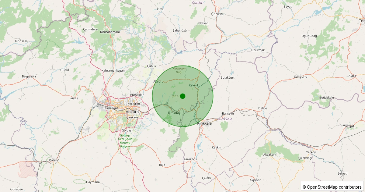 21 Kasım 2025 saat 18:11 - Kalecik - Gölköy - 0.70ML depreminin harita gösterimi