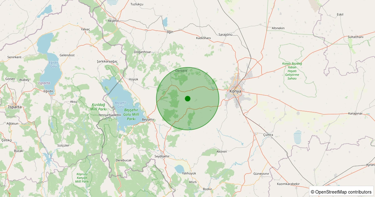 21 Kasım 2025 saat 19:41 - Meram - Sağlık - 1.70ml depreminin harita gösterimi