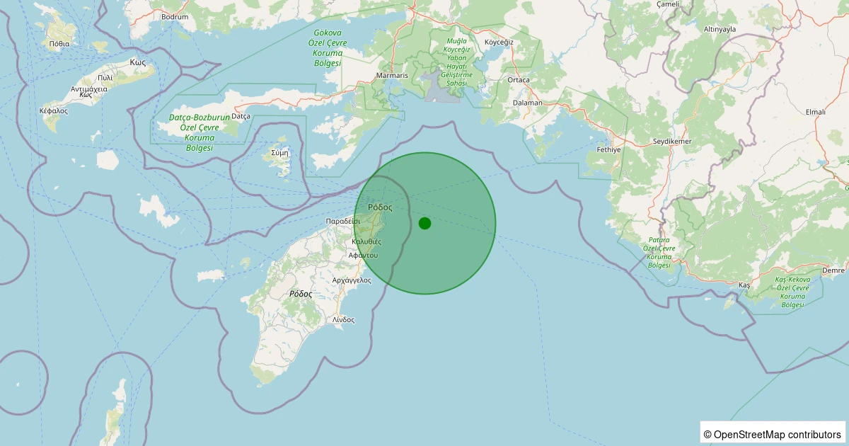 21 Kasım 2025 saat 20:20 - AKDENIZ - 2.10ml depreminin harita gösterimi