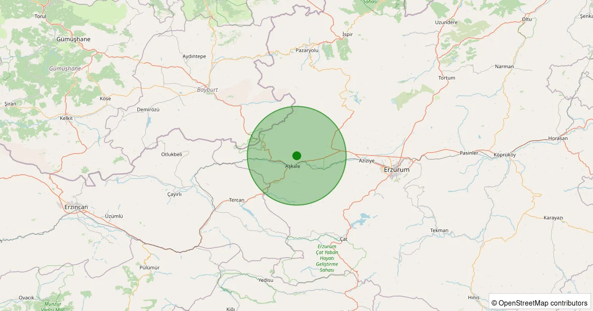 11 Ekim 2025 saat 09:18 - Aşkale - Karahasan - 1.40ML depreminin harita gösterimi