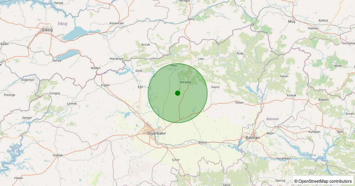 22 Kasım 2025 saat 03:02 - Sur - 2.60ml depreminin harita gösterimi