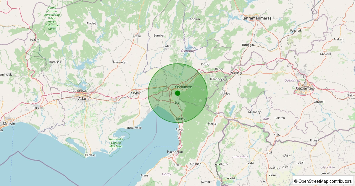 22 Kasım 2025 saat 03:50 - Merkez - Akyar Köyü - 1.50ml depreminin harita gösterimi