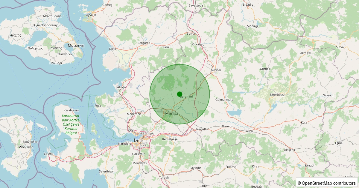 22 Kasım 2025 saat 04:50 - Şehzadeler - 1.40ml depreminin harita gösterimi