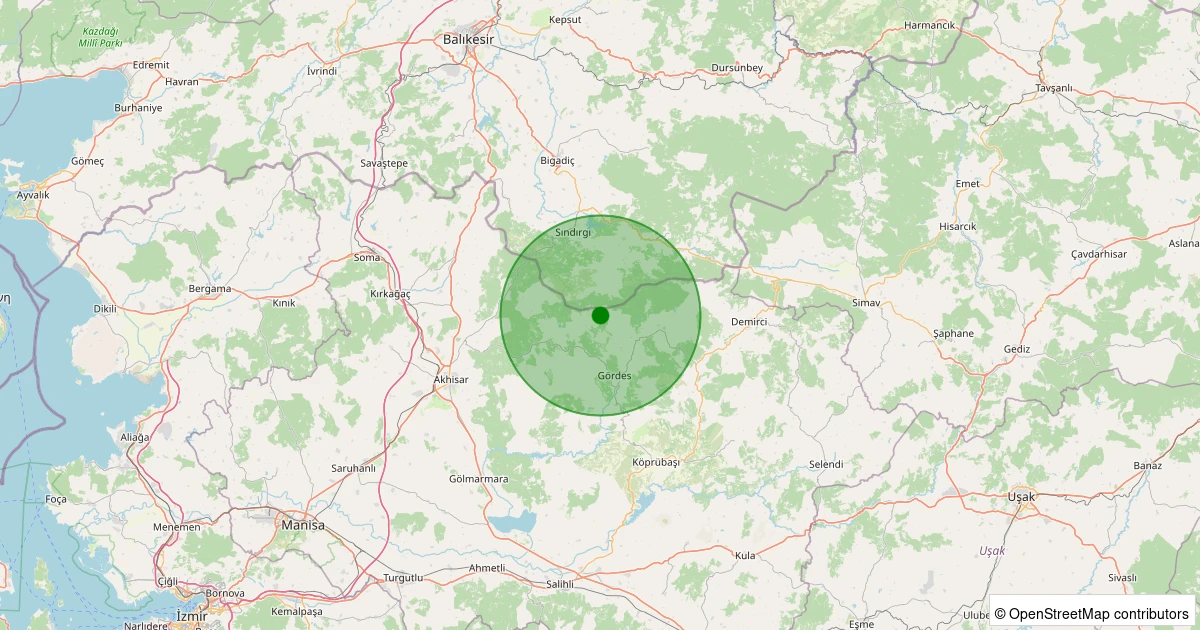 22 Kasım 2025 saat 06:27 - Gördes - Beğel - 2.50ml depreminin harita gösterimi