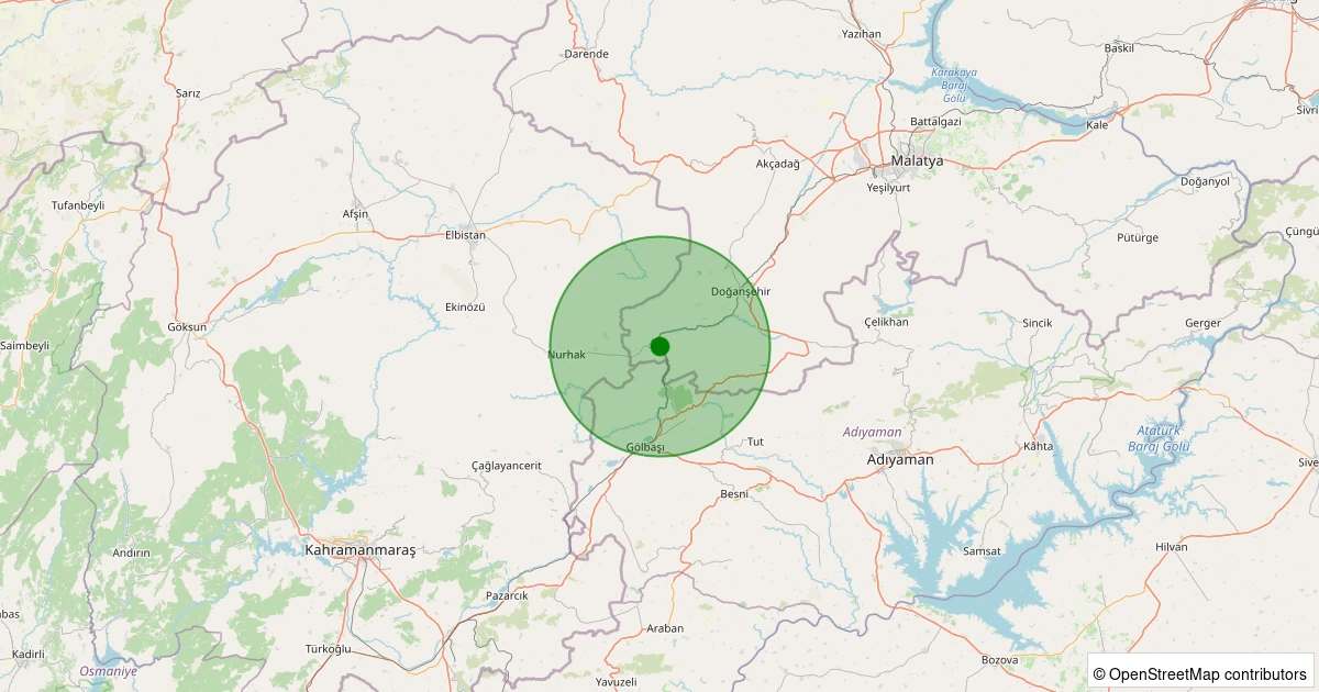 22 Kasım 2025 saat 10:12 - Doğanşehir - Örencik - 2.40ml depreminin harita gösterimi