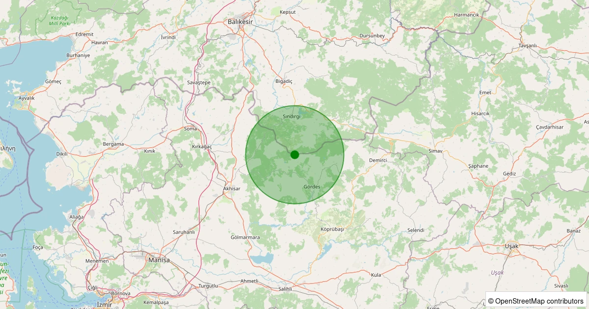 23 Kasım 2025 saat 02:32 - Gördes - 1.70ml depreminin harita gösterimi