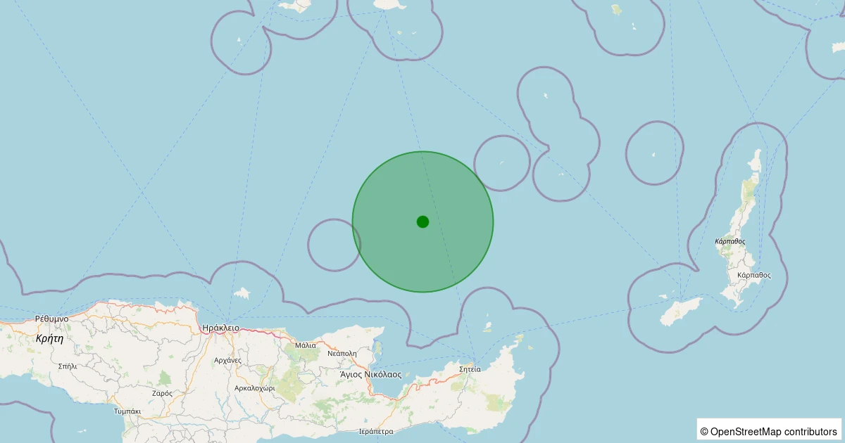 23 Kasım 2025 saat 07:40 - EGE - 2.10ml depreminin harita gösterimi