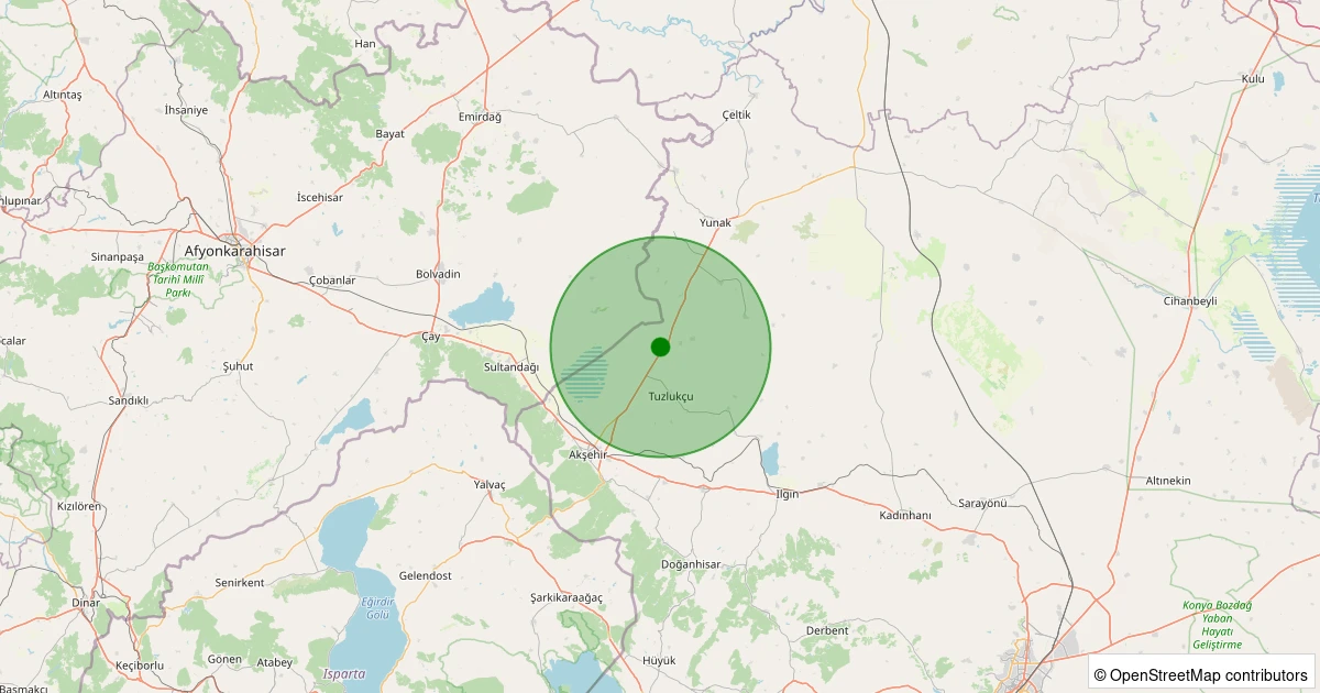 23 Kasım 2025 saat 11:59 - Tuzlukçu - Pazarkaya - 1.60ml depreminin harita gösterimi