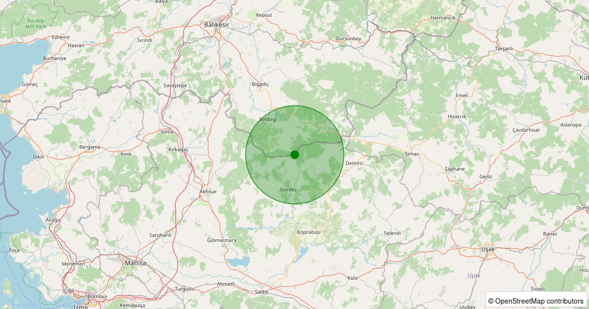 22 Kasım 2025 saat 07:02 - Gördes - Şeyhyayla - 1.40ml depreminin harita gösterimi