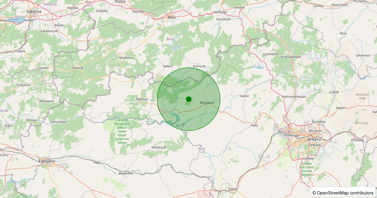 24 Kasım 2025 saat 04:08 - Beypazarı - Hırkatepe - 2.20ml depreminin harita gösterimi