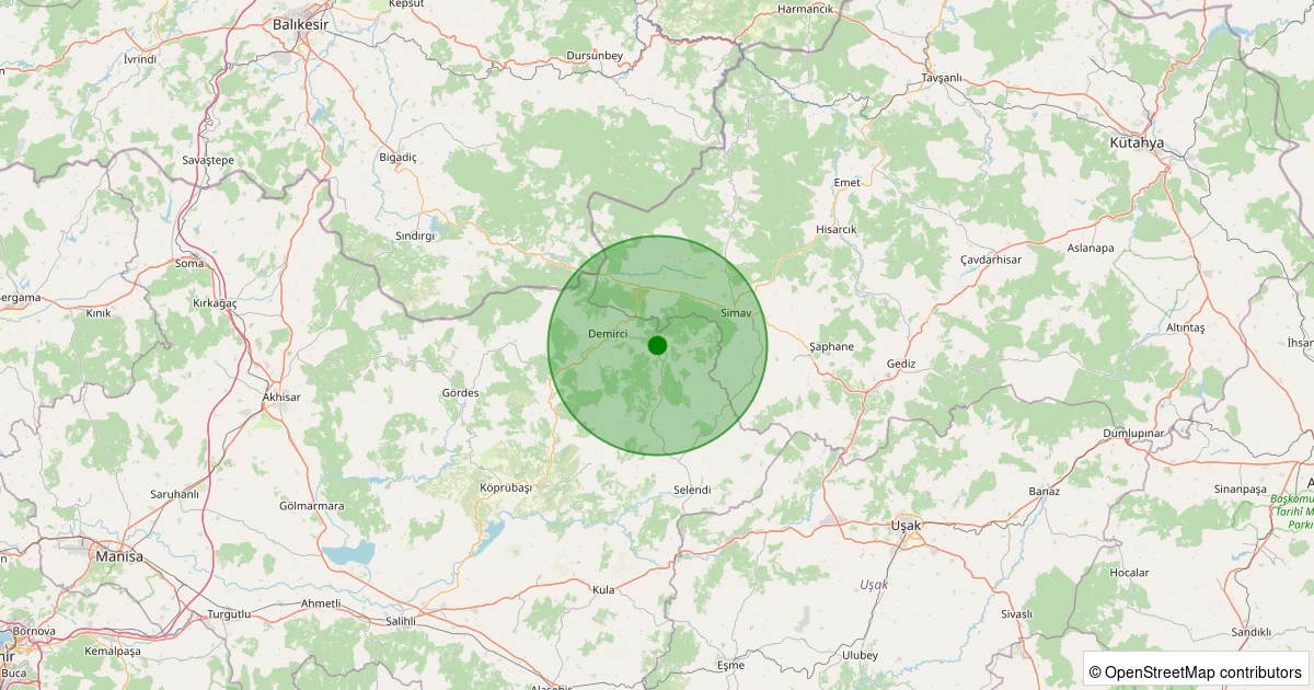 24 Kasım 2025 saat 05:46 - Demirci - Esenyurt - 1.30ml depreminin harita gösterimi