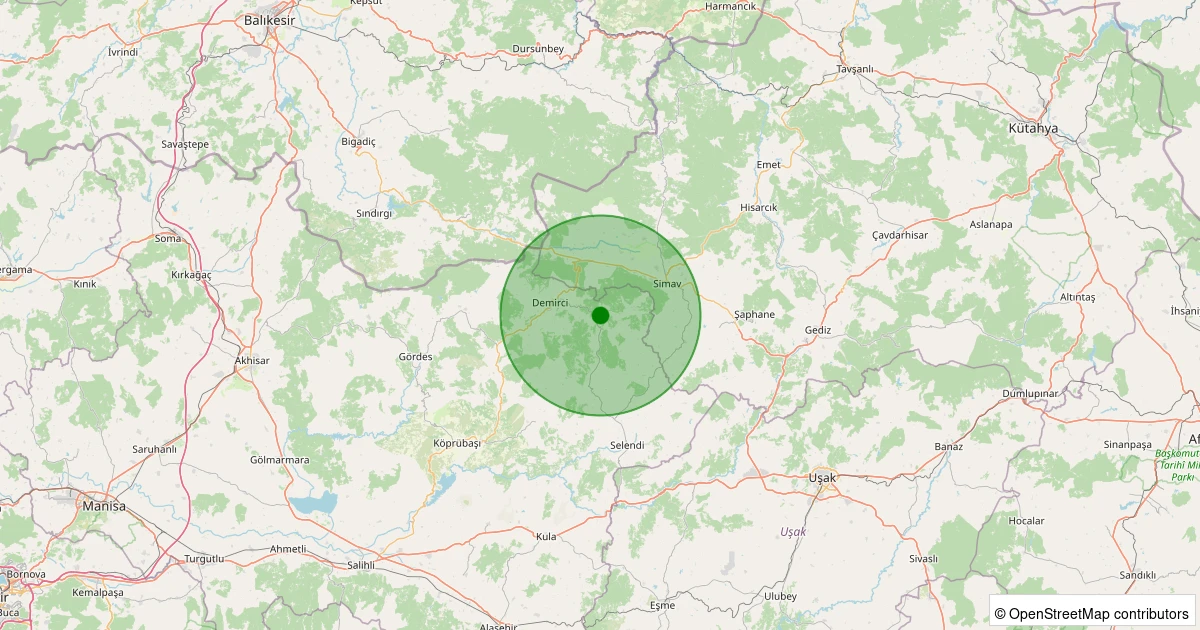 24 Kasım 2025 saat 06:18 - Demirci - Esenyurt - 1.50ml depreminin harita gösterimi