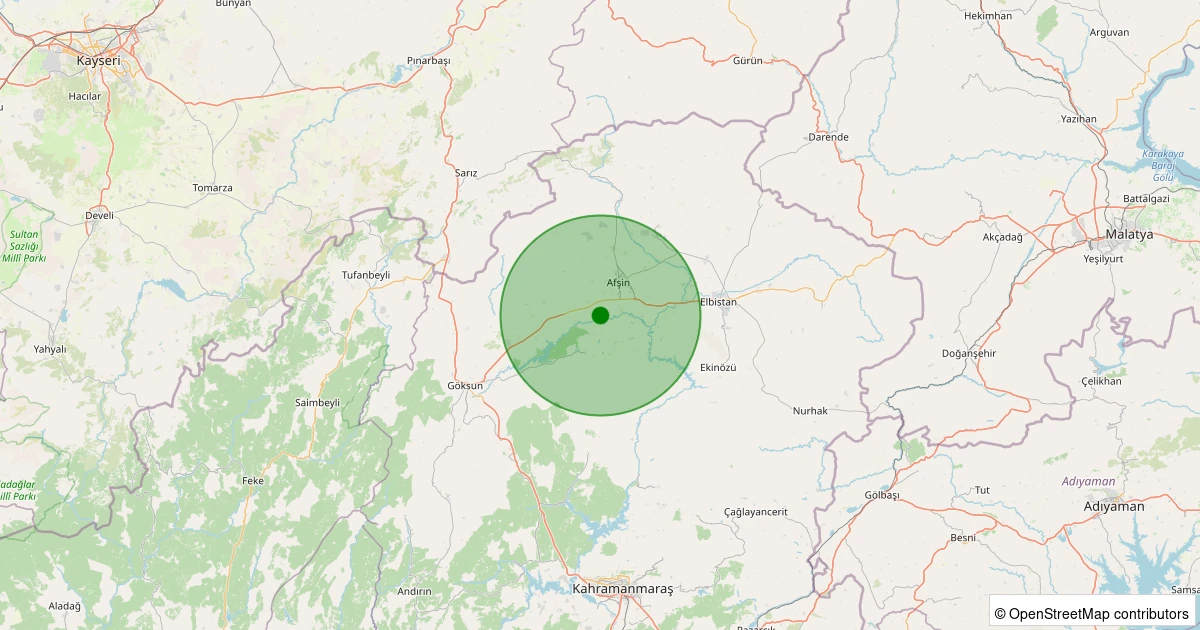 24 Kasım 2025 saat 16:42 - Afşin - Anzorey - 1.80ml depreminin harita gösterimi