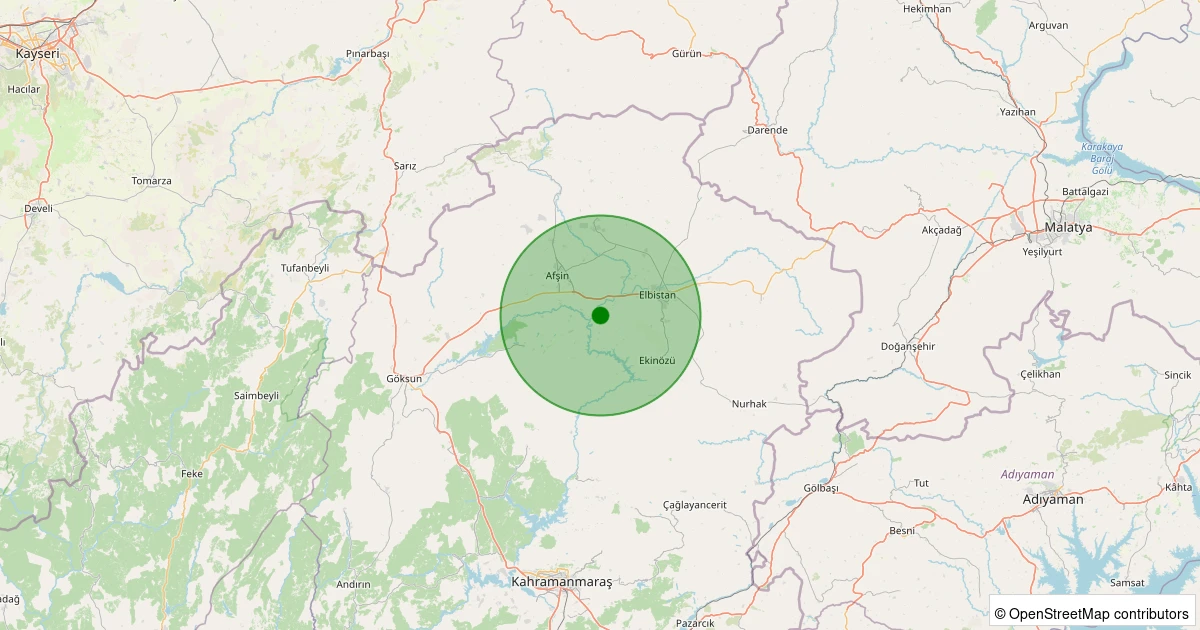 25 Kasım 2025 saat 05:49 - Afşin - Mehre - 1.40ml depreminin harita gösterimi